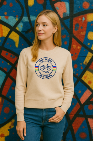 Sudadera Rosa Crema Bike Happy